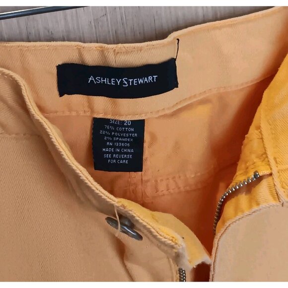 ASHLEY STEWART Sz 20 Women's Denim Stretch Jeans ~ Orange High Rise Straight Leg - Picture 4 of 5